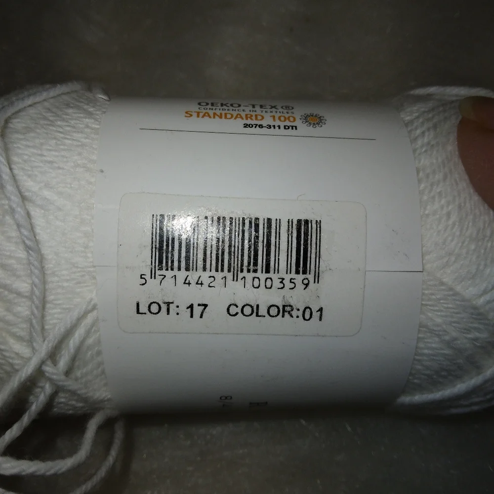 YARN Hobbii 100% cotton yarn, three 50g skeins